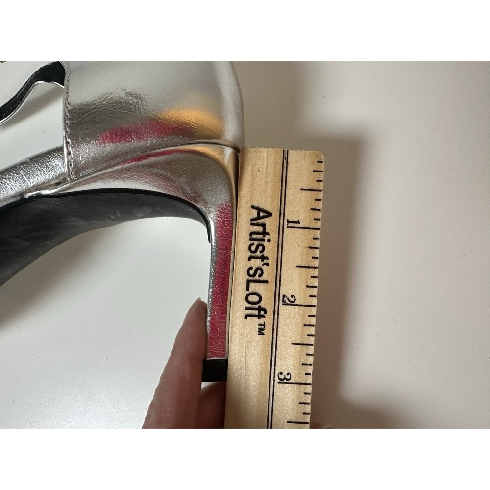ZARA Women's Silver Metallic Pointed Toe Stiletto Heeled Pumps US 9 EU 40 NEW‎ - Picture 12 of 12